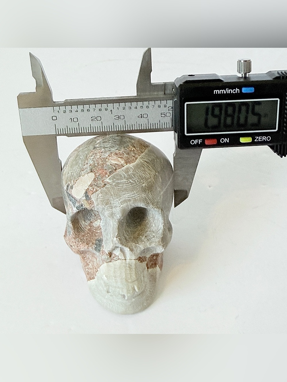 Australian Brecciated Chert Crystal Skull Carving Carved Stone Sculpture 294g - Picture 15 of 15